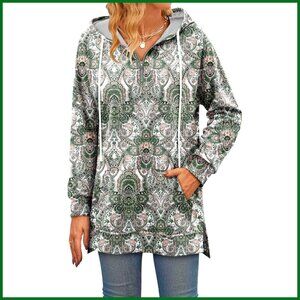 Oversized V-Neck Half Zip Pullover Hoodie Y2K Fashion Loose Fit Casual